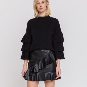 Endless Rose Black Ruffle Sweater NWOT